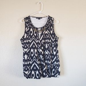 Vintage Russell Kemp Black and White Blouse in Large